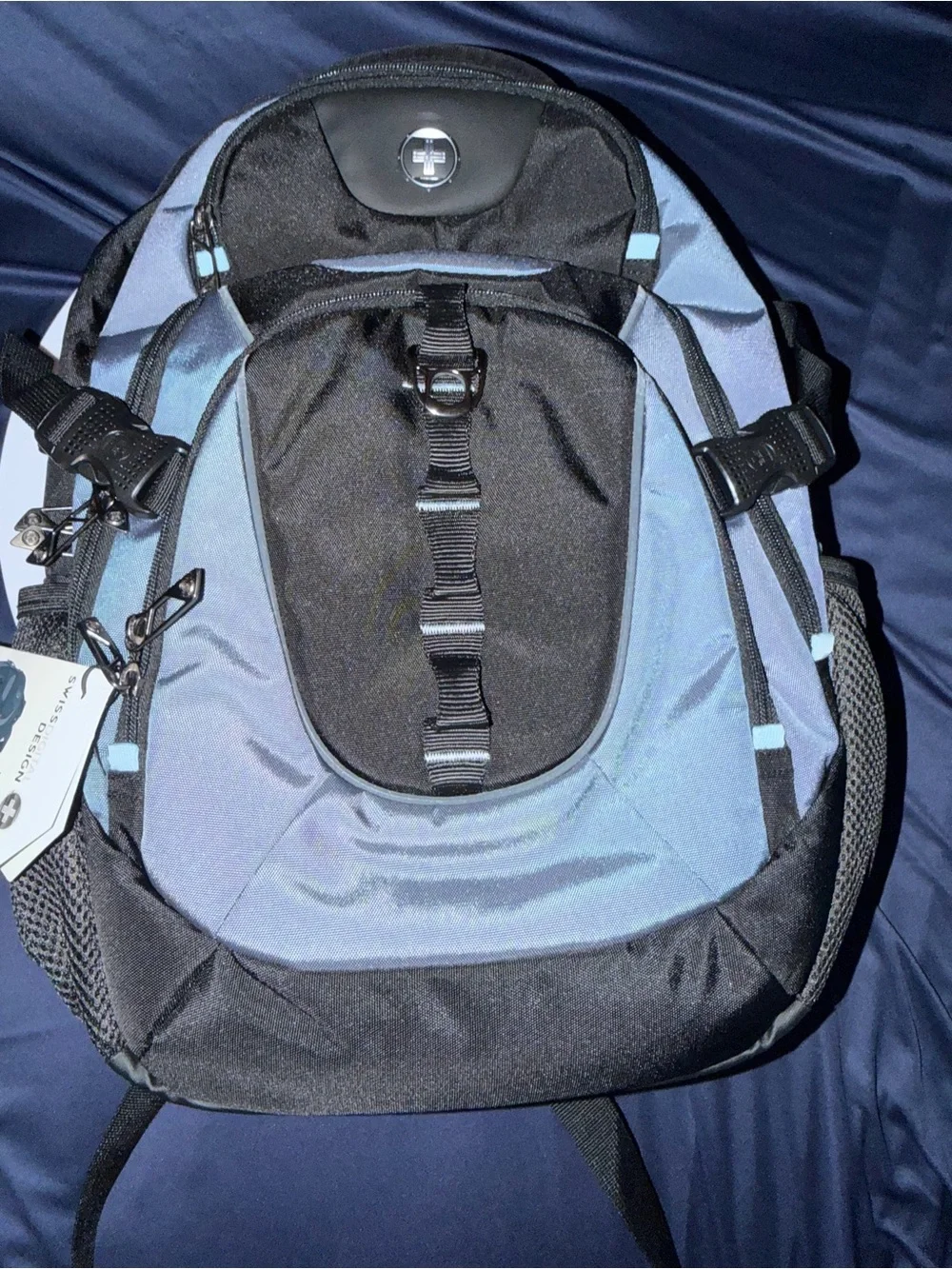 NWT Swiss Tech Light Blue and Black Men’s Backpack, 31L